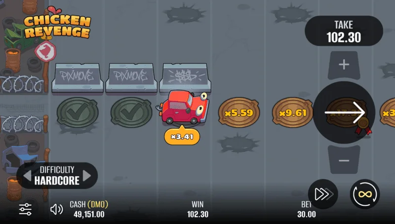 Chicken Revenge - current multiplier on the road